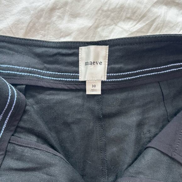 NWOT Anthropologie Maeve Ettie Linen Blend Shorts Black Women’s Size 30 - Picture 5 of 7